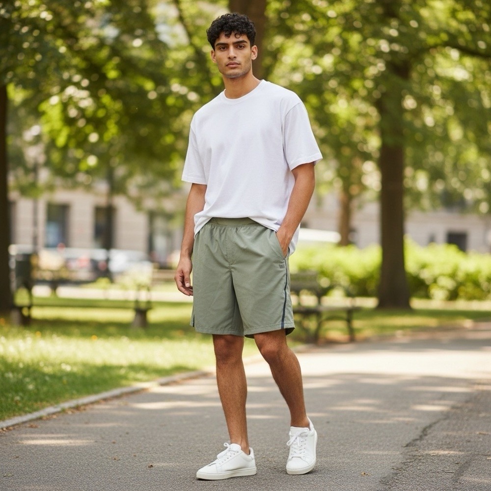 VRST Men's 7" Stealth‎ 2-in-1 Short Silver Shadow Grey Men's Medium Athleisure